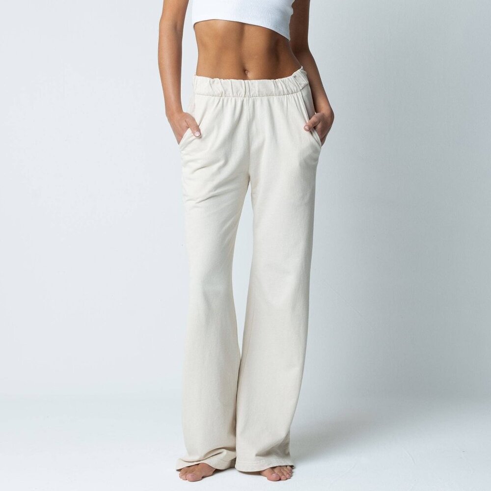 TALENTLESS Cream Wide-Leg Lounge Pants